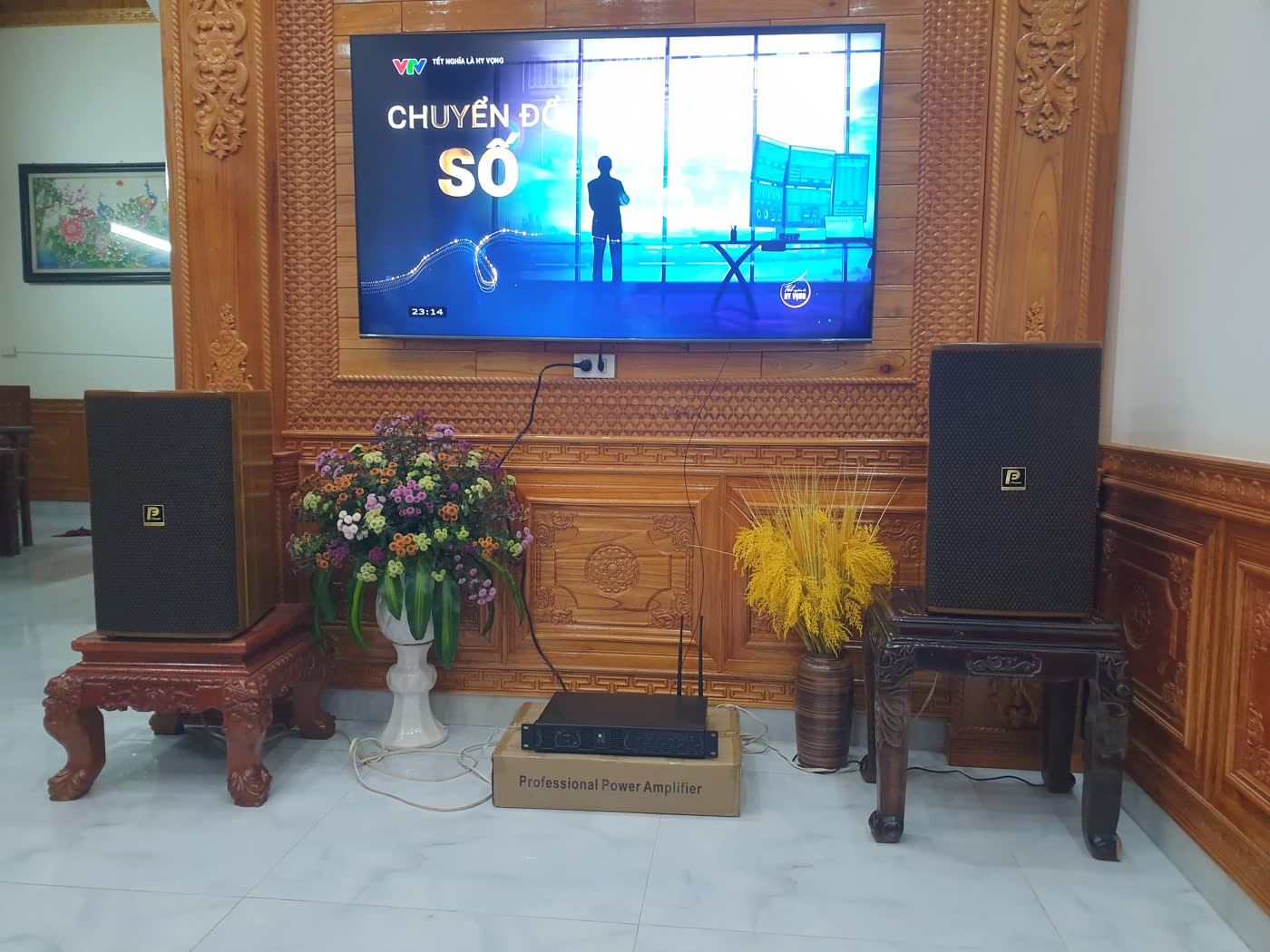 Dàn karaoke lắp đặt thực tế tại nhà khách - Tú Audio